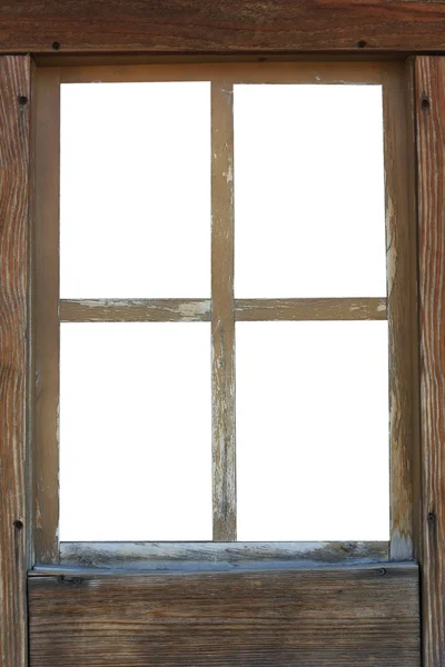 Starý dřevěný okenní rám — Stock fotografie