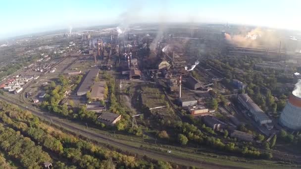 Factory chimneys  in Zaporozhye — Stock Video