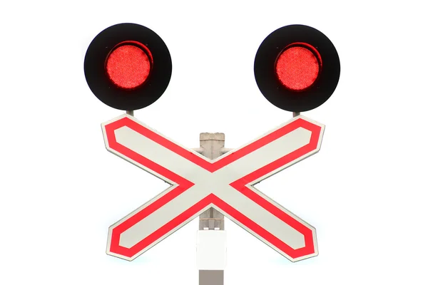 Sign with the railway crossing — Stock Photo, Image