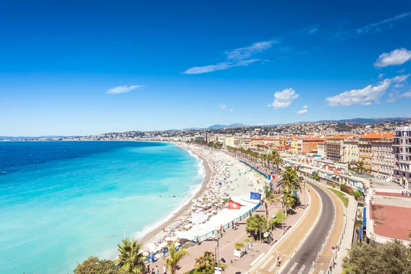 Erstaunlich Türkisfarbenes Wasser Nizza Blick Auf Die Promenade Des Anglais — Stockfoto