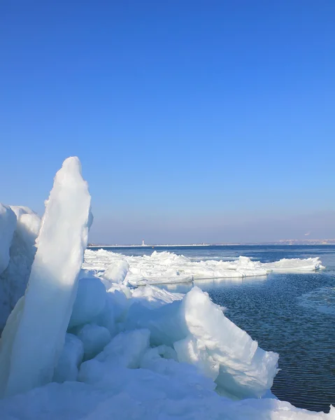 Winter landscape in the Odessa bay. — Stock Photo, Image