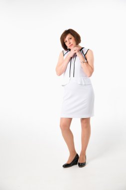 kadın beyaz zemin üzerine