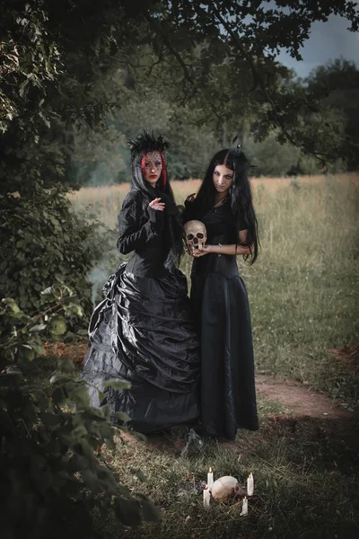 Bruja en un bosque oscuro —  Fotos de Stock