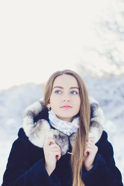 Hermosa chica en invierno — Foto de Stock