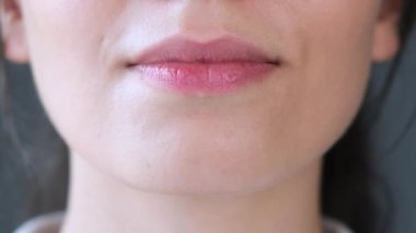 Smiling female mouth with beautiful teeth