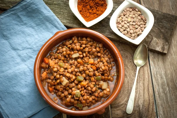 Lentilha com legumes — Fotografia de Stock