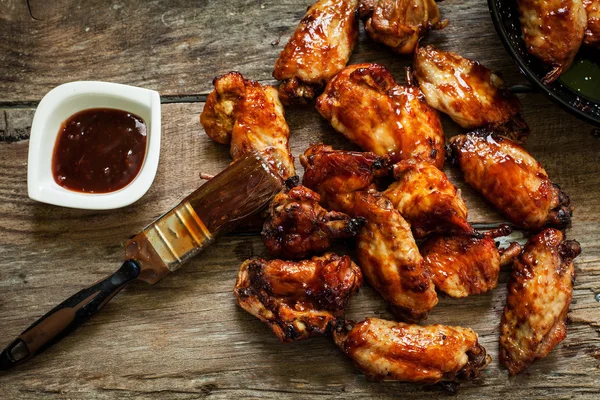 Chicken wings with bbq — Stock Photo, Image