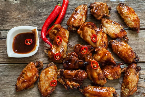 Chicken wings with bbq — Stock Photo, Image