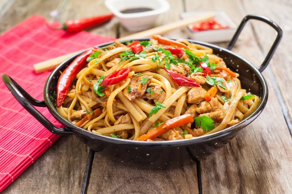 Chinese food on wok