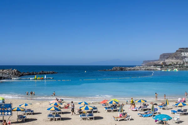 Amadores Praia Gran Canaria Sob Céu Azul Dia — Fotografia de Stock