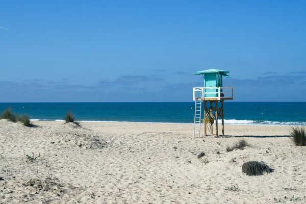 Plage Sable Blanc Mer Bleue Sur Plage Camposoto Espagne — Photo