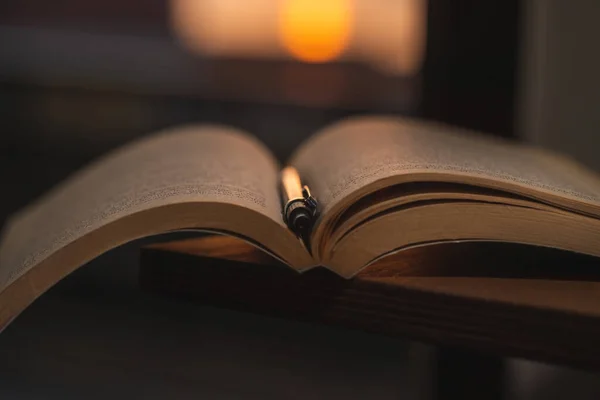 Livre de lecture à la maison — Photo