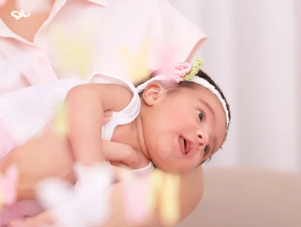 Newborn girl with mother — Stock Photo, Image