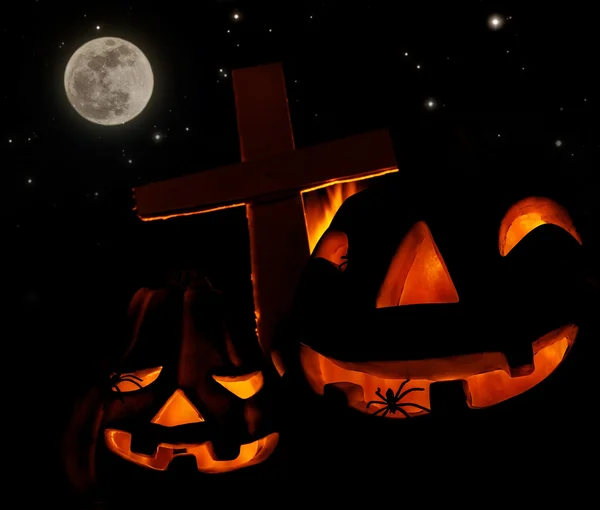 Scary Halloween pumpkin — Stock Photo, Image