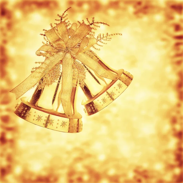 Altın Christmas jingle bells — Stok fotoğraf
