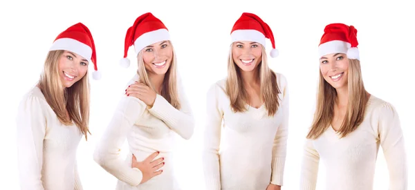 Mooie Santa vrouw collage — Stockfoto