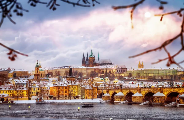 Hermosa Praga en invierno — Foto de Stock