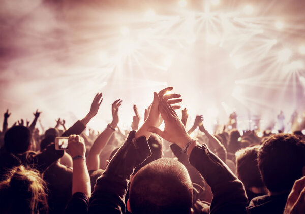 Large group of people enjoying concert