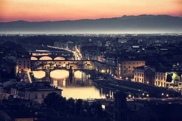 Beautiful Florence at night — Stock Photo, Image