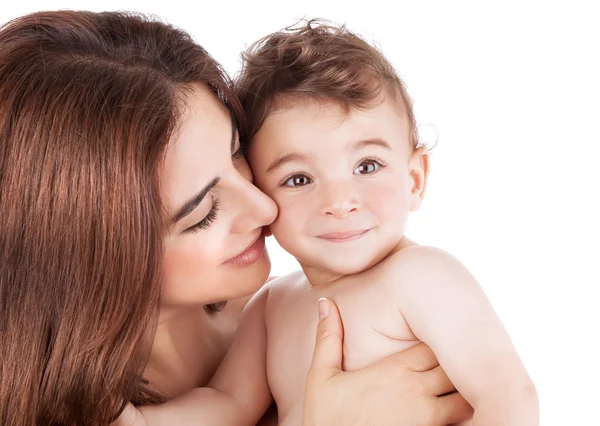 Mãe feliz com bebê pequeno — Fotografia de Stock