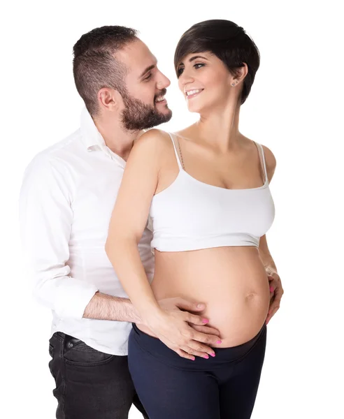 Happy couple waiting for a baby — Stock Photo, Image