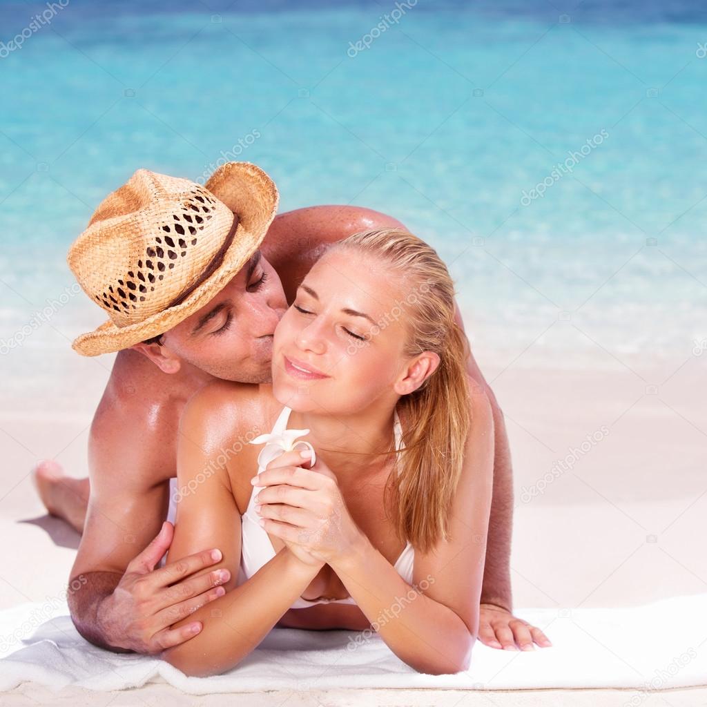 Loving couple on the beach