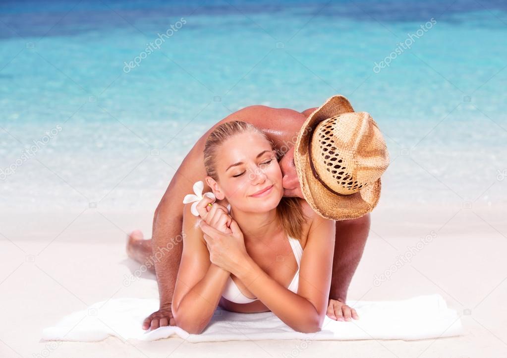 Loving couple on the beach