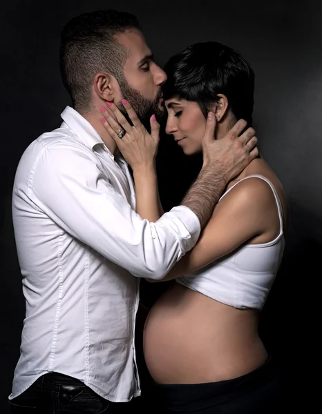 Gentle couple awaiting baby — Stock Photo, Image