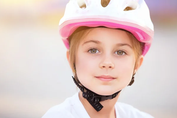 Little biker girl portrait — Stock Photo, Image