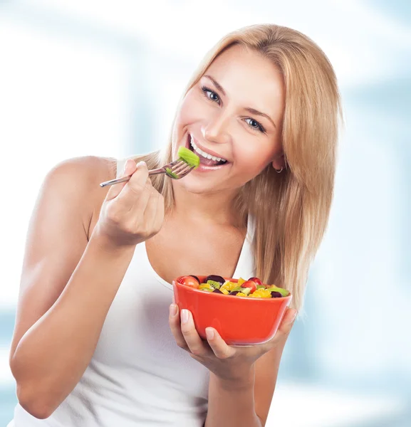 Woman enjoy healthy eating Royalty Free Stock Images