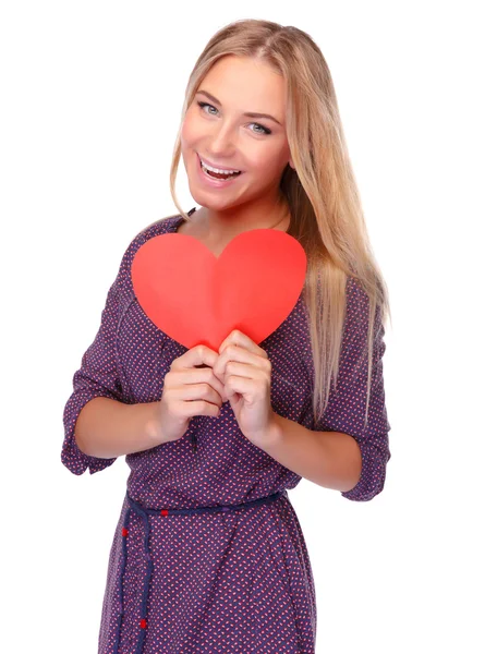 Gelukkig meisje op de dag van de Valentijnskaart — Stockfoto