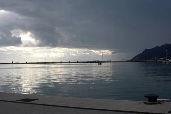 Italia Vista Del Puerto Salerno Sur Italia Octubre 2020 — Foto de Stock