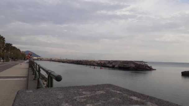 Italy View Salerno Seafront November 2020 — Stock Video