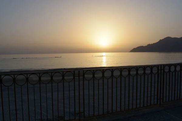 Italy Sea Sunset Landscape Salerno January 2021 — Stock Photo, Image