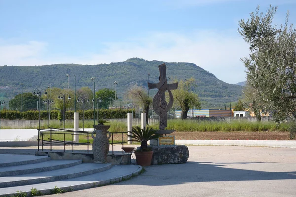 Italia Vista Iglesia Inmaculada Concepción Montecorvino Rovella Abril 2021 — Foto de Stock