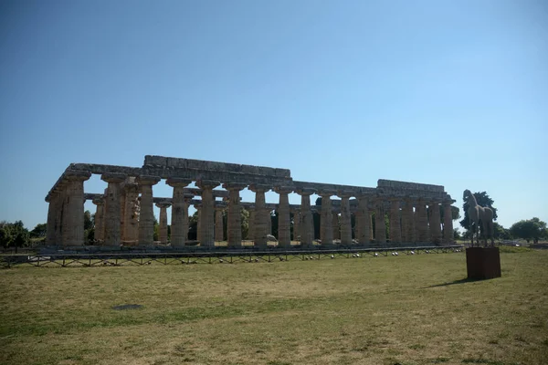 Italia Vista Del Templo Hera Paestum Junio 2021 —  Fotos de Stock