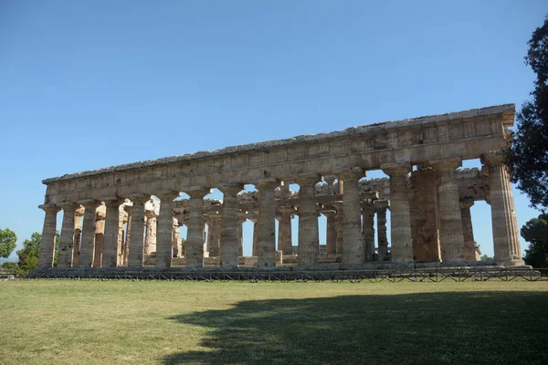 Italien Blick Auf Den Tempel Der Hera Paestum Juni 2021 — Stockfoto