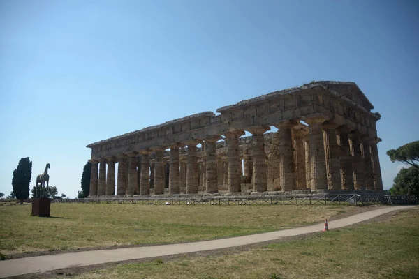 Itália Vista Templo Poseidon Netuno Paestum Junho 2021 — Fotografia de Stock