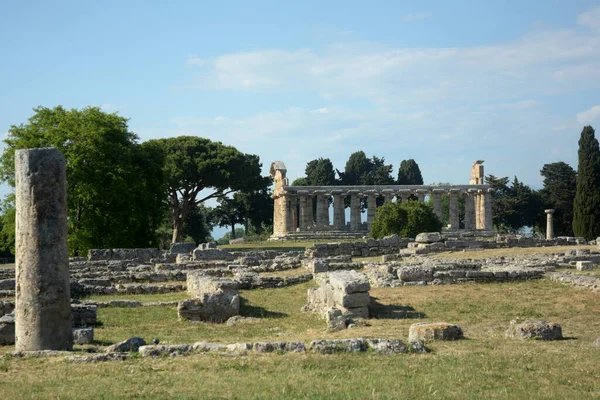 Italia Veduta Del Tempio Atena Paestum Giugno 2021 — Foto Stock