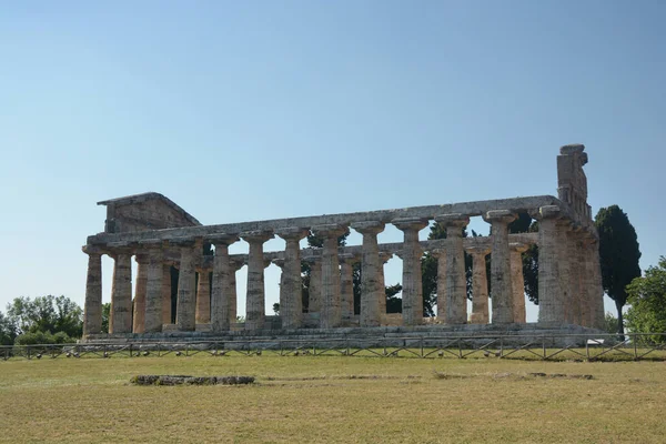 Włochy Widok Świątynię Ateny Paestum Czerwca 2021 — Zdjęcie stockowe