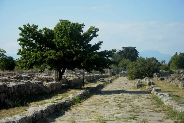 Talya Paestum Arkeolojik Alanı Harabeleri Haziran 2021 — Stok fotoğraf