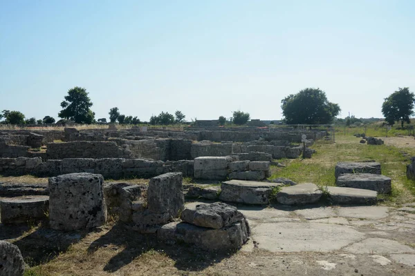 Italia Pemandangan Situs Arkeologi Dan Reruntuhan Paestum Juni 2021 — Stok Foto