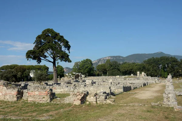 Italië Zicht Archeologische Site Ruïnes Van Paestum Juni 2021 — Stockfoto