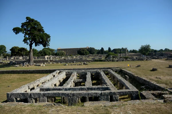 Itália Vista Sítio Arqueológico Ruínas Paestum Junho 2021 — Fotografia de Stock