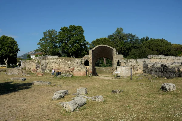 Italia Vista Del Sitio Arqueológico Ruinas Paestum Junio 2021 — Foto de Stock