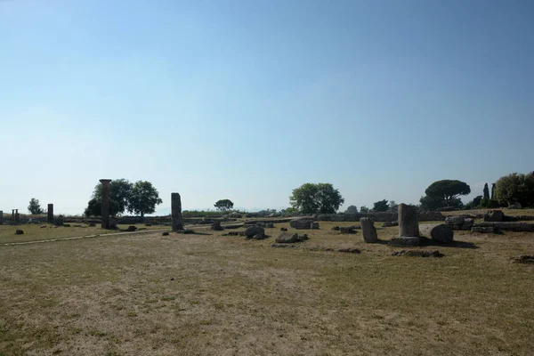 Italia Vista Del Sitio Arqueológico Ruinas Paestum Junio 2021 — Foto de Stock