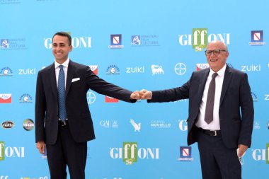 Giffoni Valle Piana, İtalya - 25 Temmuz 2021: Luigi Di Maio Giffoni Film Festivali 50 Plus - 25 Temmuz 2021 tarihinde Giffoni Valle Piana, İtalya.