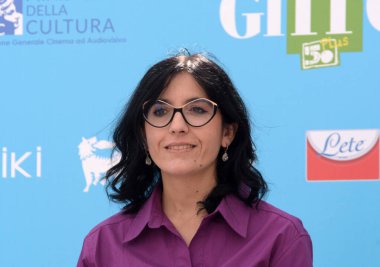 Giffoni Valle Piana, İtalya - 28 Temmuz 2021: Giffoni Film Festivali 50 Plus 'ta Fabiana Dadone - 28 Temmuz 2021 Giffoni Valle Piana, İtalya.