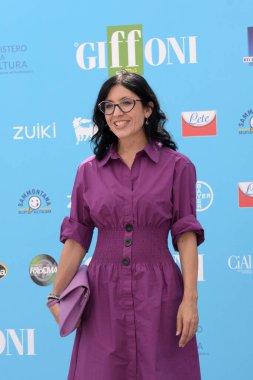Giffoni Valle Piana, İtalya - 28 Temmuz 2021: Giffoni Film Festivali 50 Plus 'ta Fabiana Dadone - 28 Temmuz 2021 Giffoni Valle Piana, İtalya.