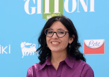 Giffoni Valle Piana, İtalya - 28 Temmuz 2021: Giffoni Film Festivali 50 Plus 'ta Fabiana Dadone - 28 Temmuz 2021 Giffoni Valle Piana, İtalya.